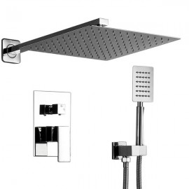 Stainless Steel Shower Set 12 Inch Top Shower-Silver