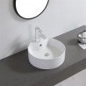 Ceramic Basin Above Counter Basin-Round With Tap Mounting Hole White