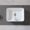 Ceramic Basin Above Counter Basin Oblique Side Rectangular With Tap Mounting Hole White