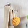Bright Polishing Square Base Towel Hook Bars Silver Towel Rack 304 Stainless Steel Bathroom Accessories KJ51309