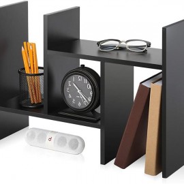 Desktop Organizer Office Storage Rack Adjustable Wood Display Stand Shelf Rack Counter Top Bookcase