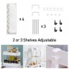 Storage Cart 4-Tier Slim Mobile Shelving Unit Rolling Bathroom Carts with Handle for Kitchen Bathroom Laundry Room Narrow Places, white