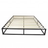 Simple Basic Iron Bed Queen Size Black