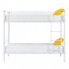 Iron Bed Bunk Bed with Ladder for Kids Twin Size Black with Rubber Pad Ladder