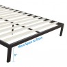 Square Horizontal Bar Head of Bed Iron Bed Full Size Black