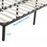 74*38*14 Wooden Bed Slat and Metal Iron Stand Twin Size Iron Bed Black