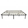 79*75*14 Wooden Bed Slat and Metal Iron Stand King Size Iron Bed Black
