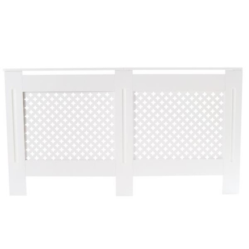 Simple Traditional Design Ventilated E1 MDF Board Plum Blossom Pattern Radiator Cover White L