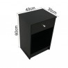 [US-W]40 x 30 x 60cm Round Handle Night Stand with One Drawer Black