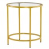 [50 x 50 x 55]cm Simple Single Layer Round Frame Glass Surface Coffee Table Side Table 50 Round Gold