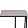 Simple Iron Sofa Accent Table Wood Grain