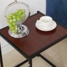 Rustic Iron Frame Wood Grain Veneer Surface Side Table End Table Sapele Color