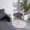 [US-W](48 x 48 x 52)cm Sofa / Coffee Table Round Table Dark Brown Desktop