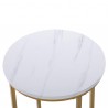 [US-W]Marble Simple Round Side [40x40x60cm] White