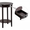 Simple Round With Drawer Side Coffee Table Brown