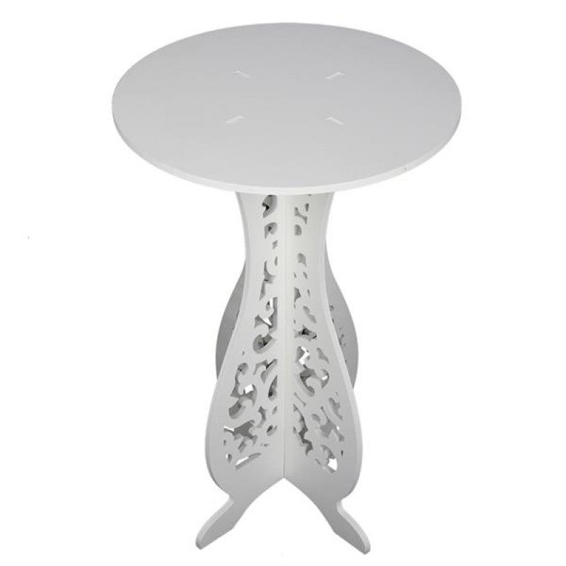 Concise Round PVC Sofa Side Table White