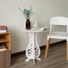 Concise Round PVC Sofa Side Table White