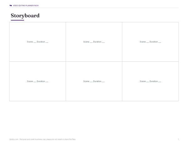 Preview of Printable Storyboard Template